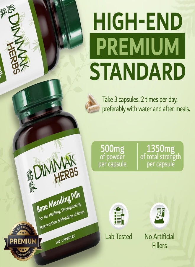 Dimmak Herbs Bone Mending Pills- Rapid Fracture & Broken Bone Healing Supplement- Advanced TCM Formula with Drynaria- Stress Fracture & Osteoblast Support- Organic, Vegan- 500mg 100 Capsules - Image 5